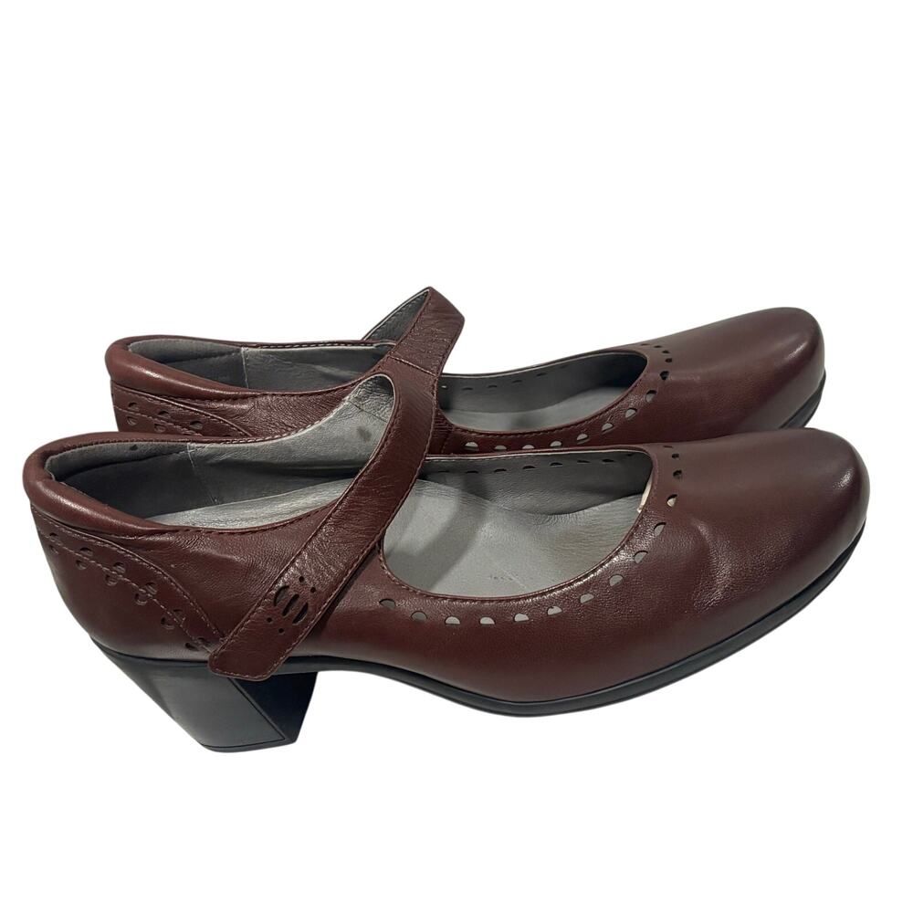 ABEO BioSystem Burgundy Leather Mary Jane Heels Comfort Orthotic US 10M